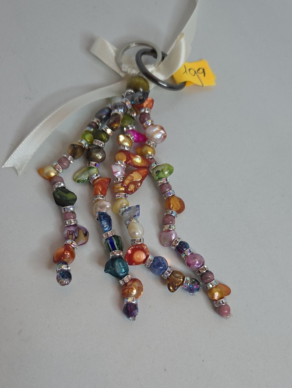 109 -colorful Multi-Bead Tassel Bag Charm